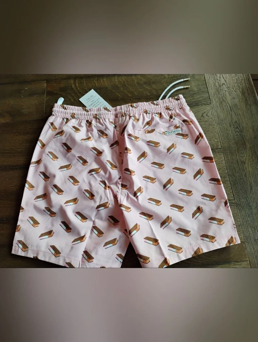 Public Art Pink Sandwich-Print Men’s Swim Board Shorts